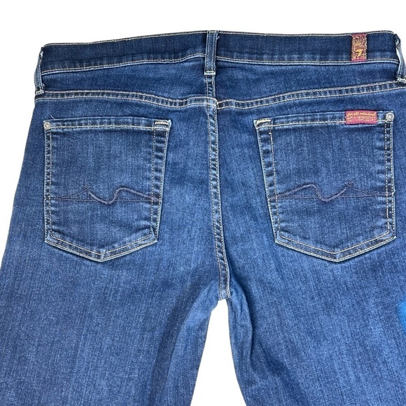 7 FOR ALL MANKIND Women's Rolled Hem Bermuda Denim Shorts Size 31 - Picture 10 of 16